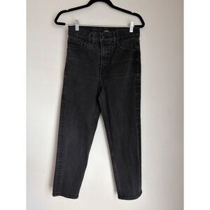 Express Mom Jean Super High Rise Faded Black Tapered Leg Denim Pants Womens 4